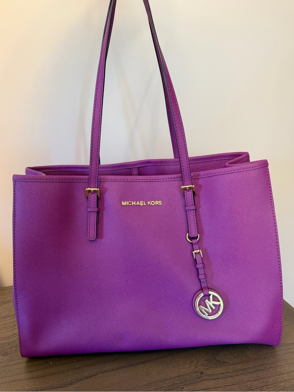 Michael Kors Bright Purple Saffiano Leather Tote